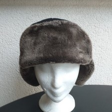 He-Lammfell-Mütze, neu, KK,  Gr.L=59, ,schwarz-braun, echtes Fell, nappiert