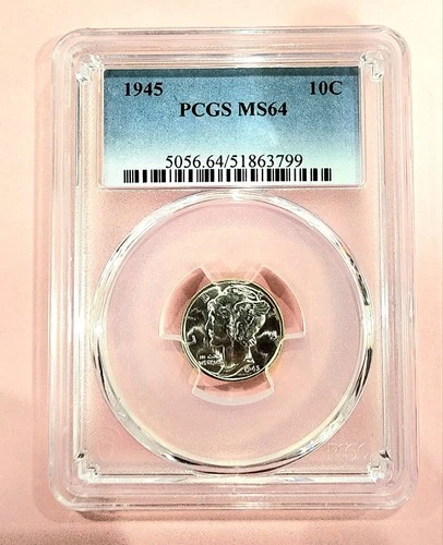 1945 Mercury Dime PCGS MS64