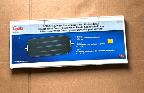 Grote 16092 Mirror 7 InchX16 Inch OEM West Cost Mirror Flat Ribbed-back