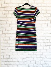 Vince Camuto Colorful Striped Layered Bandage Dress Size Small Short Sleeve 
