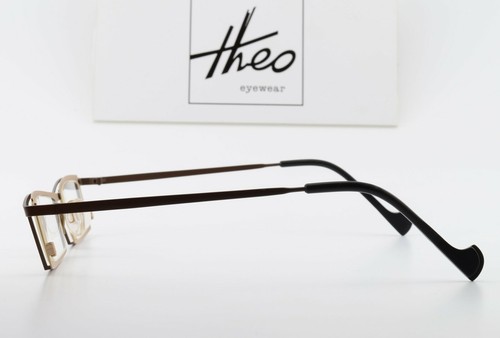 THEO BELGIUM Brille Modell Cucco 212 Double Framed Brown Metallic Flat Stainless - Picture 6 of 10