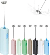 Powerful Electric Milk Frother, Battery Operated Drink Blender, Foam Maker Mixer