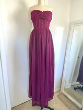 NWOT Dressalisa Womens Glittery Bustier Pink Strapless Gown Dress Size Small