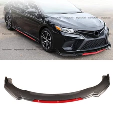 For Toyota Camry UNIVERSAL Front Bumper Lip Spoiler Splitter Carbon Fiber Red