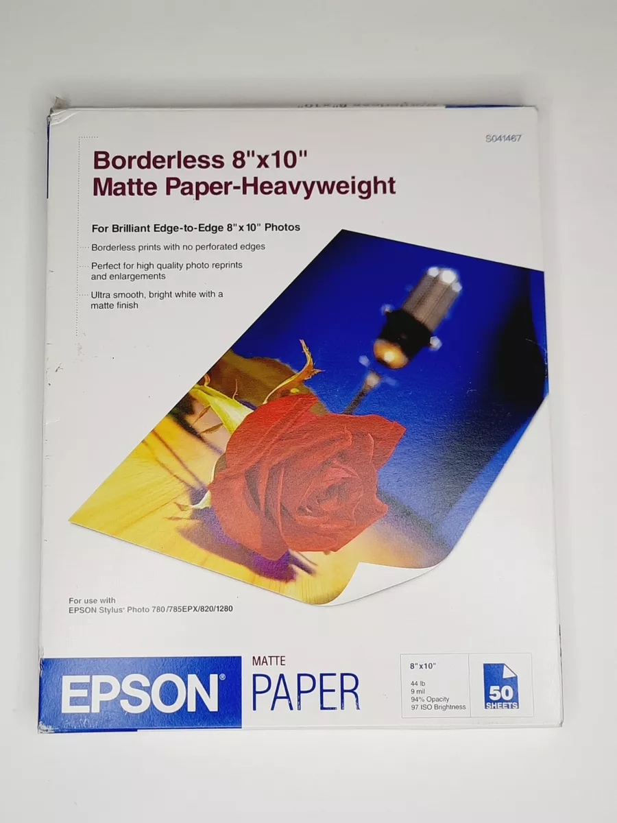 Epson Borderless 8 x 10 Matte Paper Heavyweight S041467 50 Sheets NEW  Open Box 10343835153