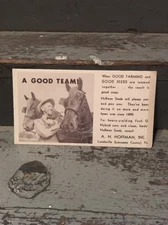 Vintage Lancaster, Pa A H Hoffman Seed Farming Company Blotter Card Landisville