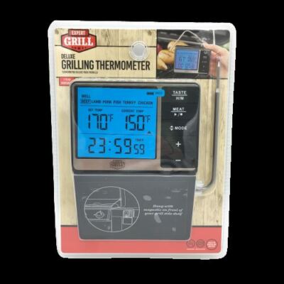 Expert Grill Deluxe Digital BBQ Grilling Meat Thermometer Timer and More NEW