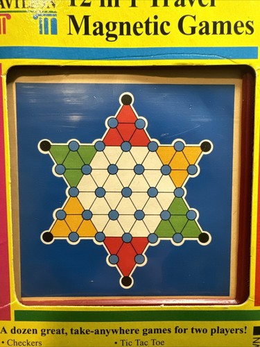 VINTAGE 1993 PAVILION TRAVEL MAGNETIC 12 in 1 GAMES (missing 2 blue pawns) - Picture 2 of 8