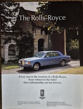 1987 Rolls-Royce Print Ad Blue Vintage