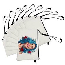 USA 10Pcs 6.3" x 9" White Linen Fabric Handbag Sublimation Blanks Cosmetic Bags
