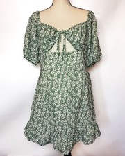 Fashion Nova Delaney Mini Dress Floral Sage, Front Tie, SIZE XL - FREE SHIPPING