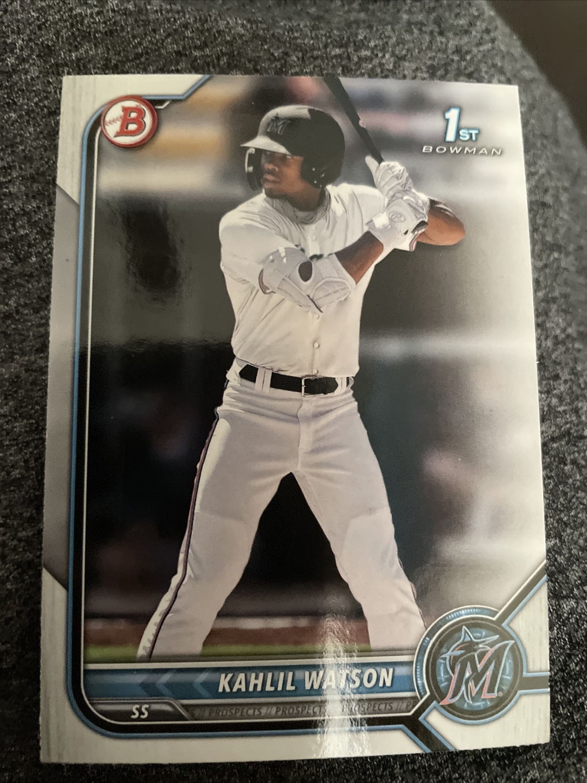 2022 Bowman Kahlil Watson 1ST #BP-3 Miami Marlins Prospect Rookie Base Paper