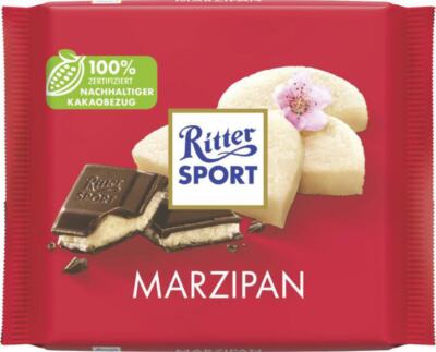 Ritter Sport Chocolate | Ritter Sport With Marzipan | 3,5 Ounce Total /100 Gr