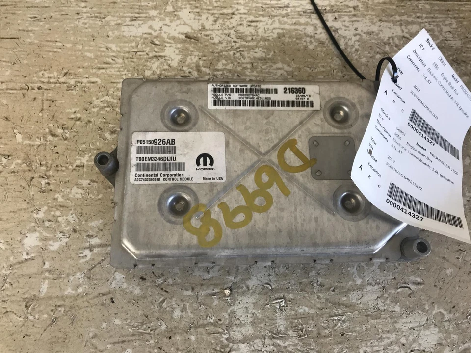 Used Engine Control Module (ECM) fits: 2017 Ram Promaster 1500 van Electronic Co Foto 2 de 4