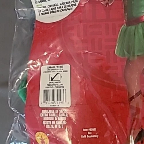 Sexy Disfraz de Rafael Tortugas Ninja Mutantes Adolescentes Adultos Talla Pequeña Halloween Foto 2 de 4