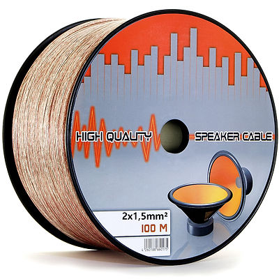 100m 2x1,5 mm Lautsprecherkabel Boxenkabel Audio Box Kabel Lautsprecher Cable