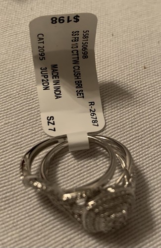 sterling silver 1/3 cttw genuine diamond ring womens size 7 - Picture 5 of 5