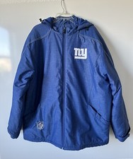 New York Giants Size XL Hooded NFL On Field Reebok Winter Coat/Jacket Heavy