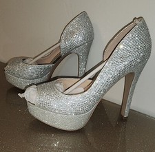 New Silver Rhinestone Heels