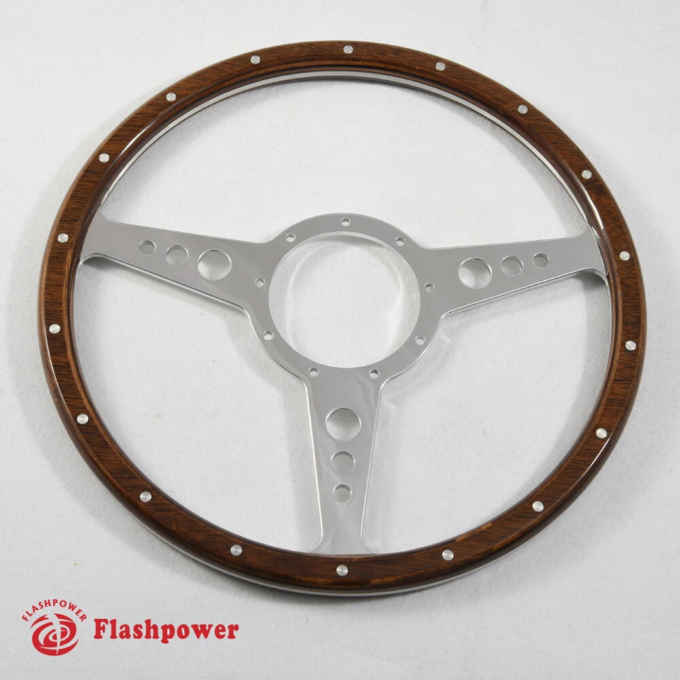 15英寸经典铆钉木质方向盘修复Austin Healey,3000,Sprite — 第 2/4 张图片