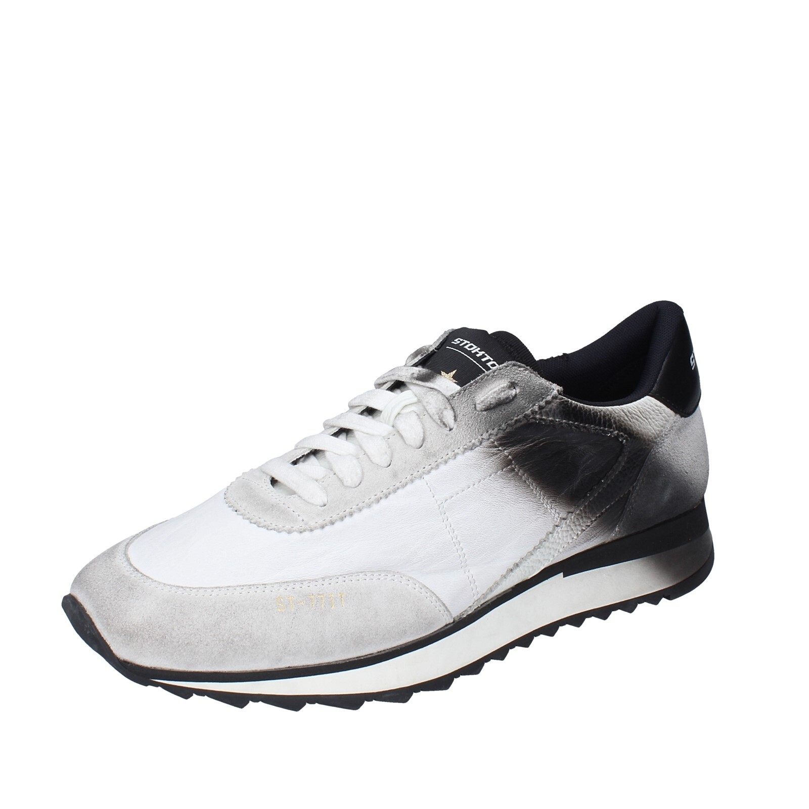 кроссовки schuhe herren STOKTON wei leder schwarz wildleder EY846 18190₽