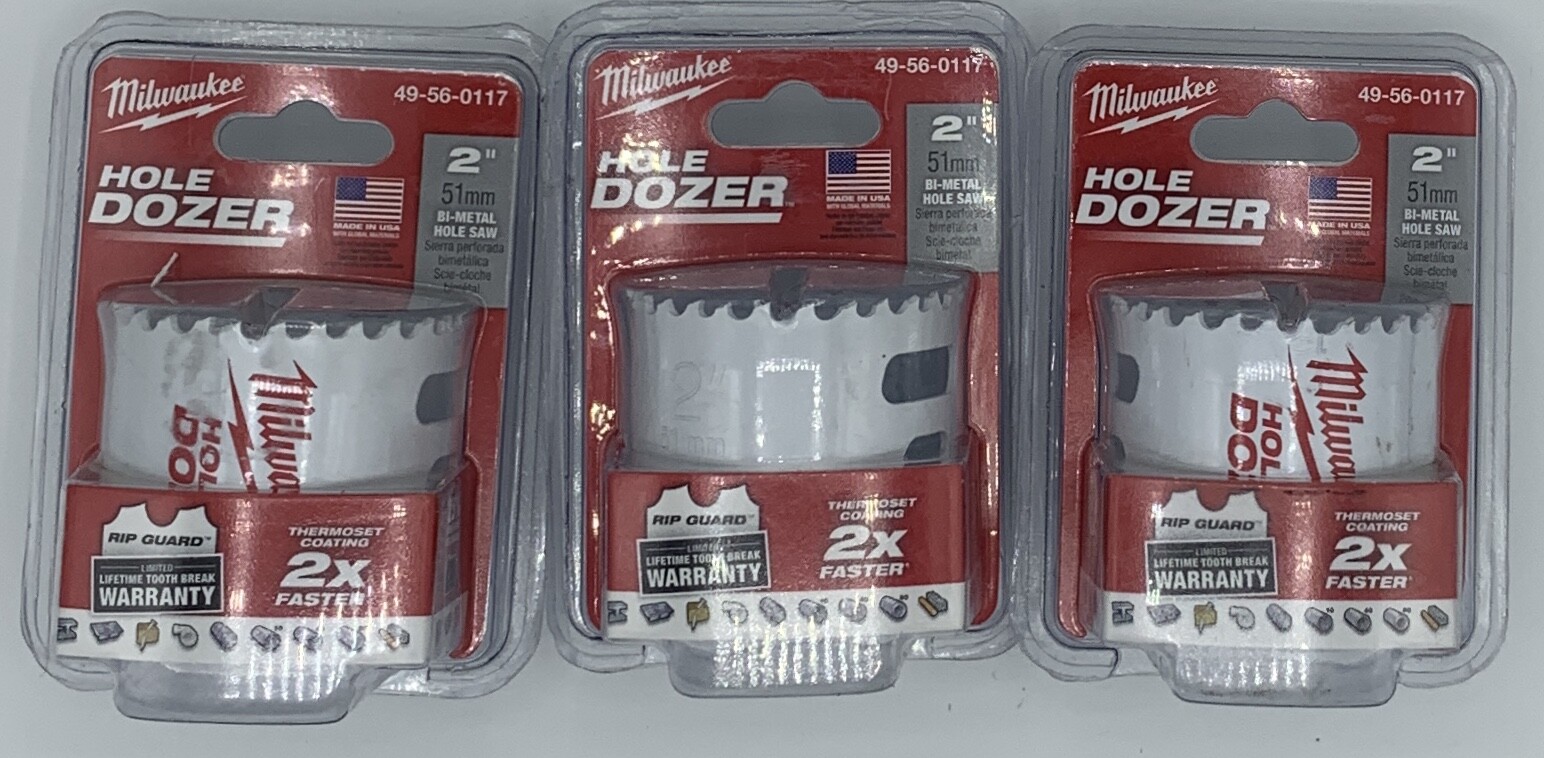 Milwaukee 49-56-0117 2-Inch Hole Dozer Bi-Metal Hole Saw - 3 Pack