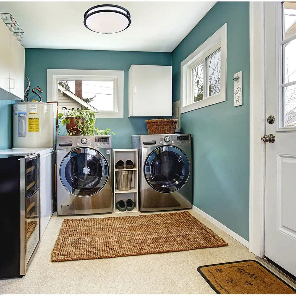 Designers Fountain Flush Mount Ceiling Light, 16 Inch Round LED DC Plastic Li... - Image 3 of 4