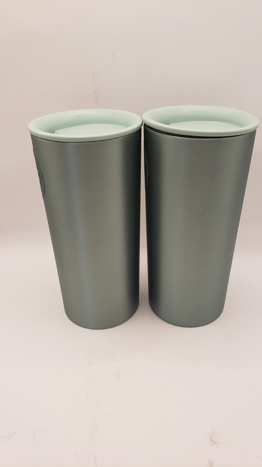 (2) Starbucks Stainless Steel 12oz Tumbler Metallic Mint Green 2021