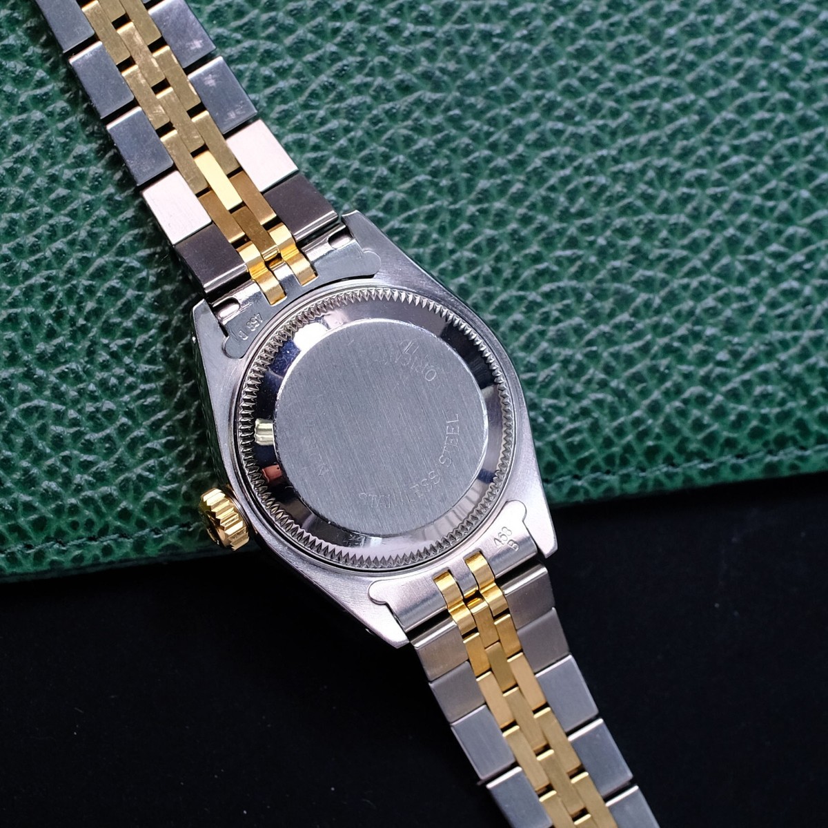 ★lady★ Rolex Lady Datejust Green Diamond Dial 18Ky Fluted Jubilee