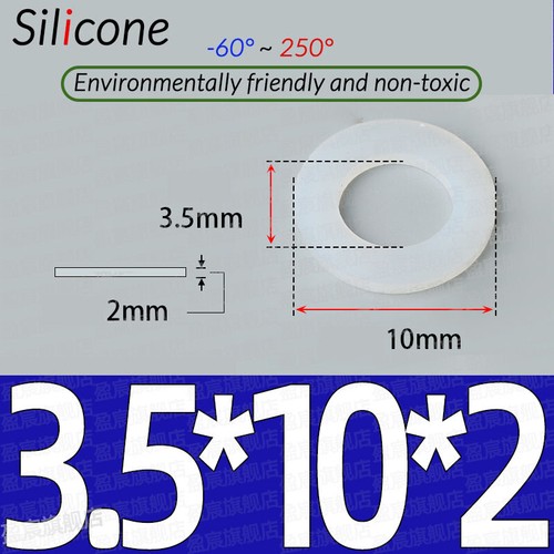 JUNTAS DE SELLO ARANDELA DE GOMA ANILLO PLANO DE ALTA TEMPERATURA SILICONA BLANCA DE 2 MM DE ESPESOR - Imagen 17 de 115