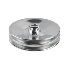 Double Groove Chrome Power Steering Pump Pulley KeyWay for SBC BBC GM Chevy 350