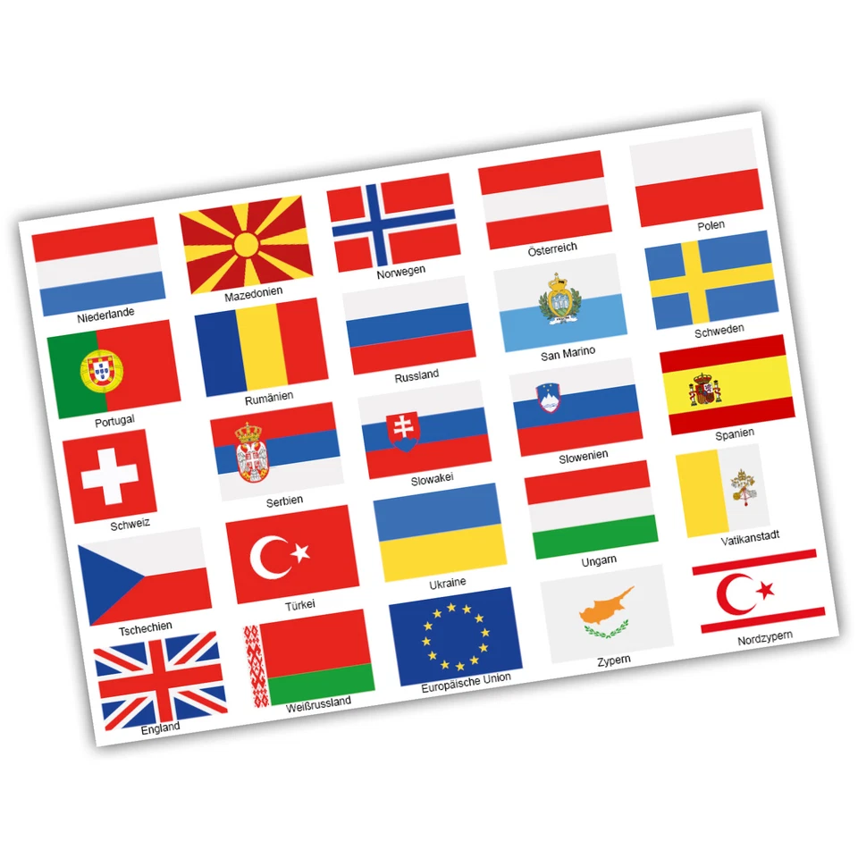 50 Länderfahnen Flaggen Aufkleber Set "Europa" Fahrrad Auto Motorrad R108 - Bild 4 von 4