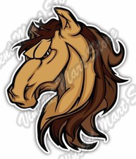 Mustang Stallion Horse Head Cartoon Gift Car Bumper Vinyl Sticker Decal 4"X5"