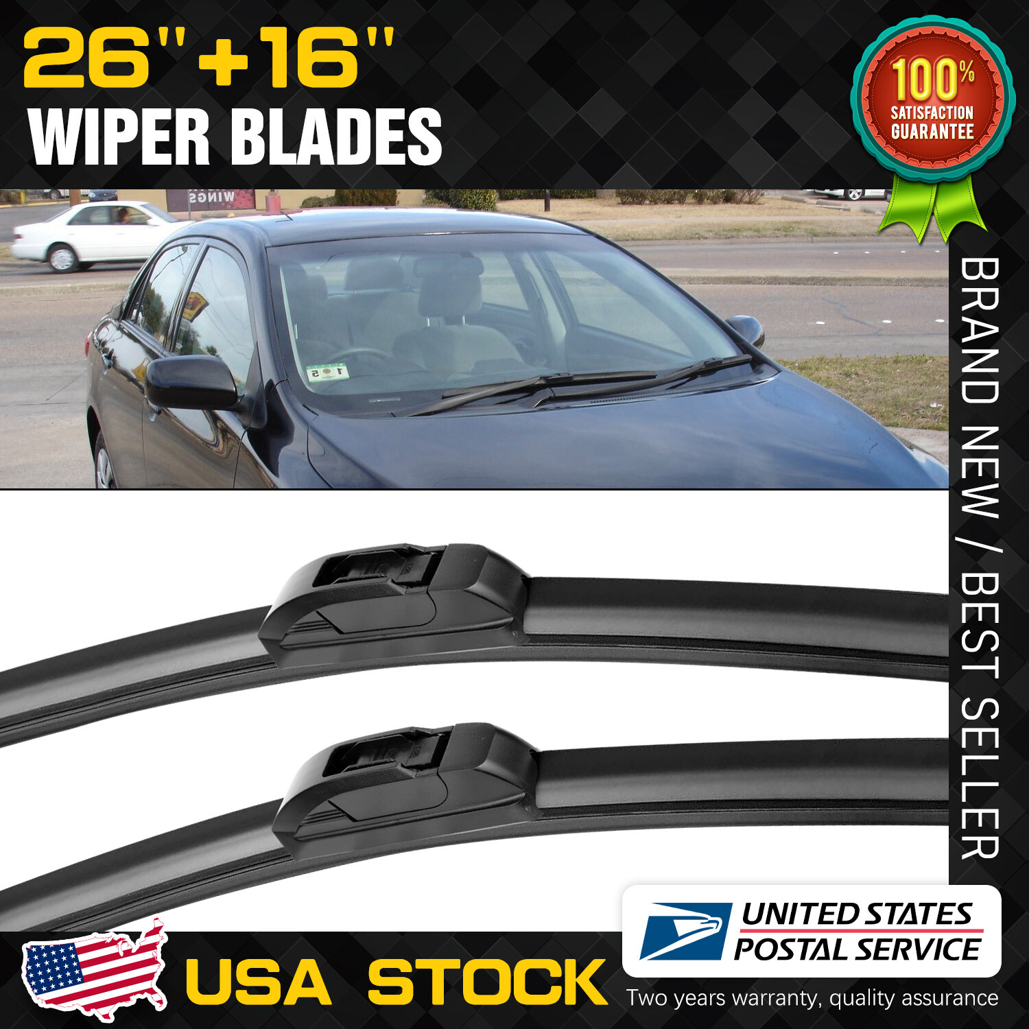 Set of 2 Direct Connect Wiper Blades 26 & 16 for Front Left and Right
