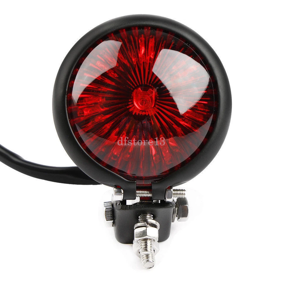 moto Feu stop arrière LED rouge vintage feux freinage Pour café racer harley - Photo 3/4