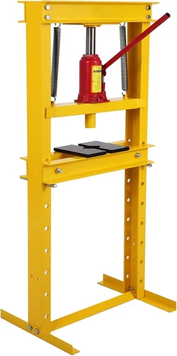 12 Ton Hydraulic Shop Press H-Frame Floor Mounted Bench Press, Adjustable Yellow