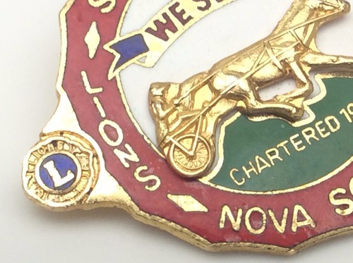 Sackville Nova Scotia Vintage Lions Club Chartered 1970 Horse Carriage Pin B954 - Picture 3 of 8