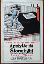 Liquid Stormtight ASBESTOS Roofing Brochure 1930 L. SONNEBORN Sons New York City