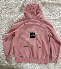 The North Face Circular Design Pink Women's Pullover Hoodie S Graphic Print