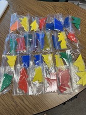 Lot Of 30 Sets Colored Plastic Tangrams Math Teachers/Critical Thinking Various