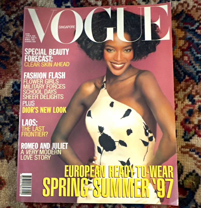 Vogue Singapore Jan 1997 Naomi Campbell - Final Issue, Sealed  Perfume Sample