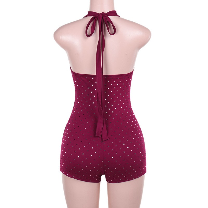 L Color Diamond Color Chart Womens Halter Neck Romper Diamond Backless Bodysuit Chirstmas Party ...