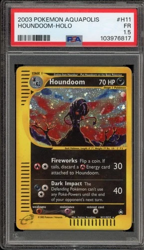 Pokemon Houndoom Aquapolis Holo Rare #H11 PSA 1.5