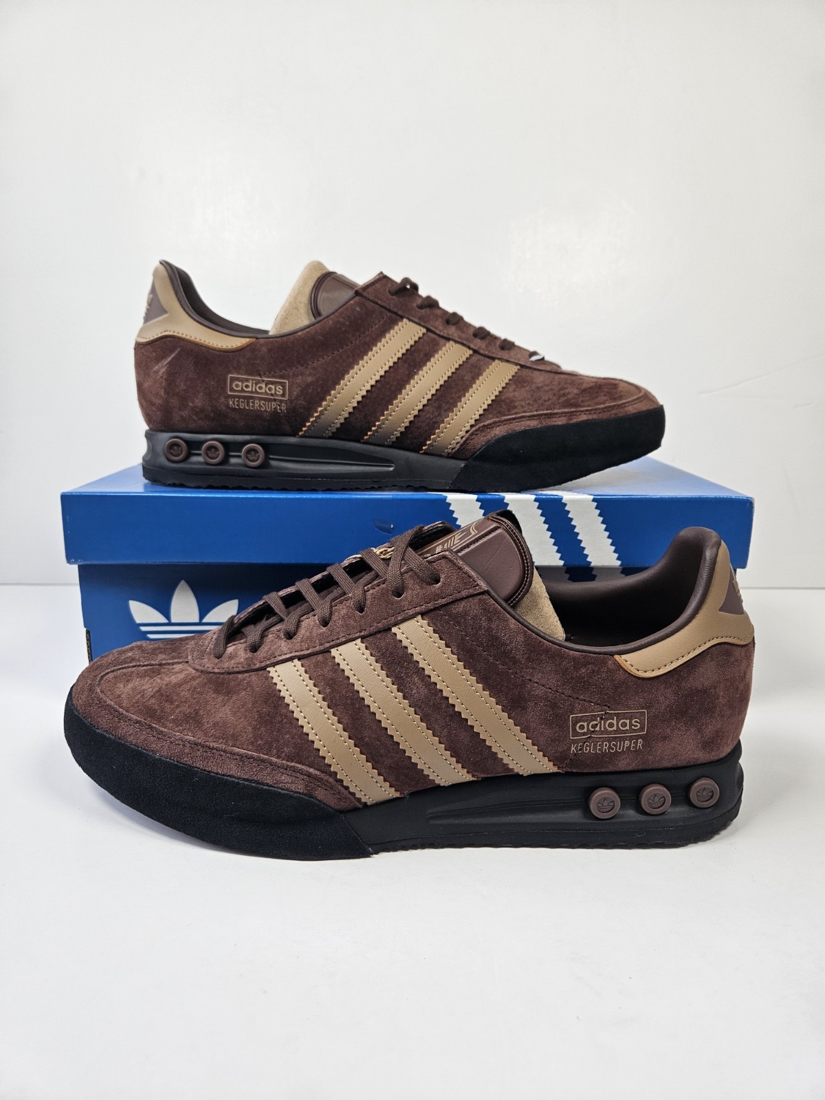 BNIB Men's adidas Originals Kegler Super Suede Brown Gym Trainers UK Size 11 image 2