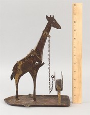 Antique HUGO BERGER Arts & Crafts Secessionist GIRAFFE Cigar Cutter Match Holder