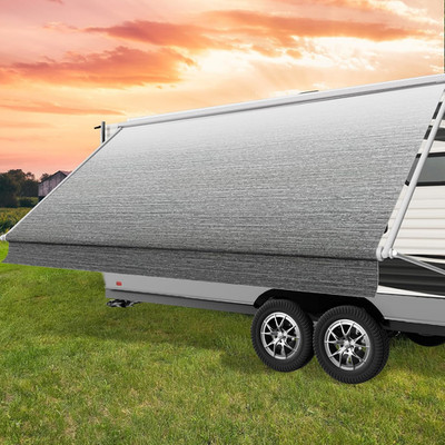 Heavy-Duty 21Ft RV Awning Replacement Fabric - 19.5Oz Heat-Sealed Vinyl in Ombré