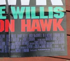 Affiche originale de film double face Hudson Hawk 1991 40" x 27" Bruce Willis se plie
