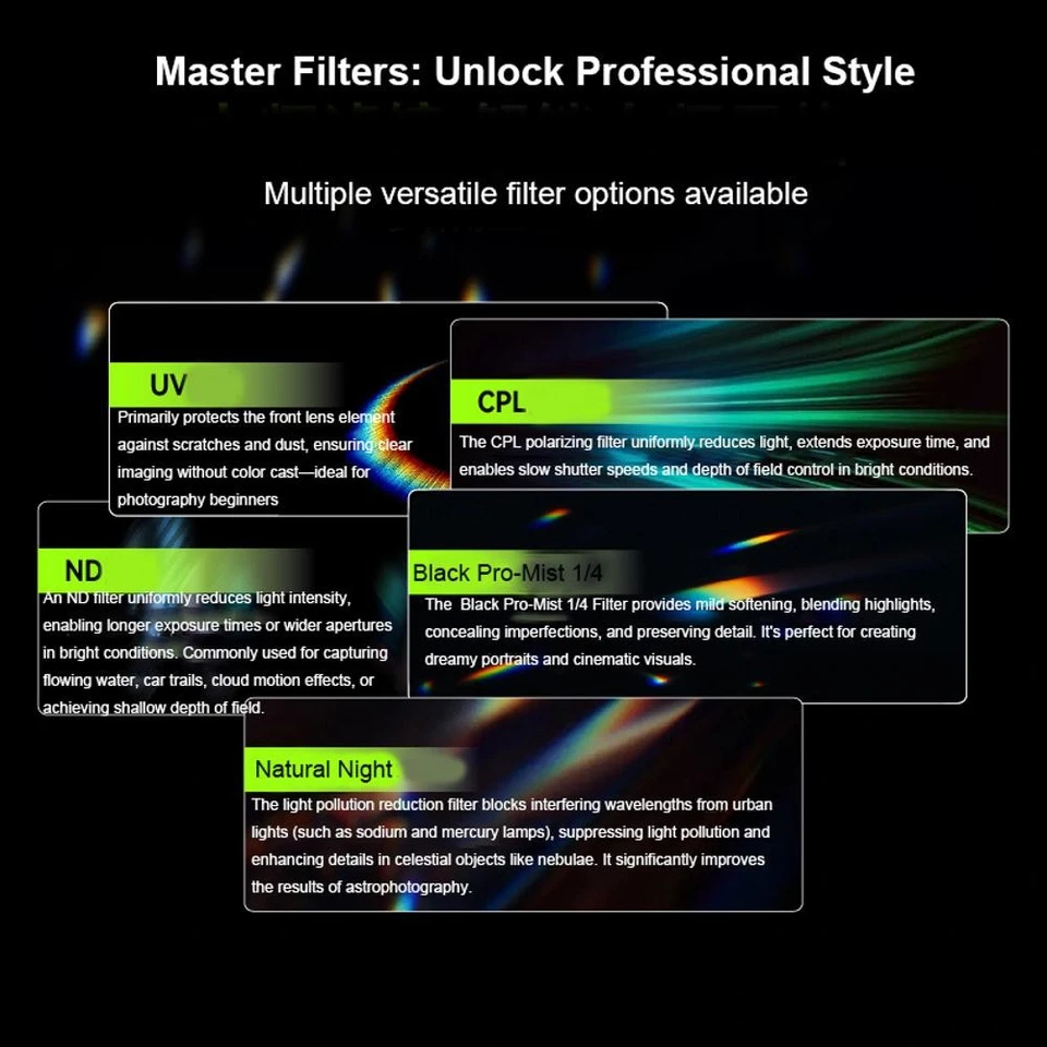 ND & CPL Filters Set for DJI mini5 Pro, UV ND8 ND16 ND32 ND64 ND1000 CPL Filters - Image 2 of 4