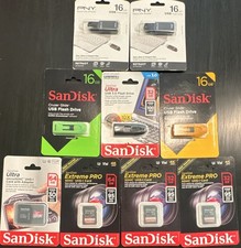 Lot Of 9 Brand New Memory Cards USB Flash Drives SanDisk Extreme PRO, Ultra