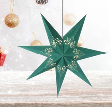 Paper Star Lantern Lampshade 3D Paper Star Pentagram Lampshade 55cm Green